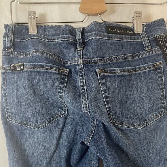 Rock & Republic Women's Denim Jeans Size 6 Leg Stripe - Picture 5 of 6